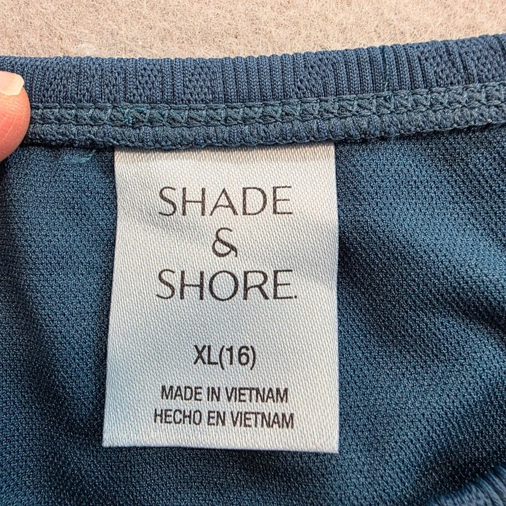 Shade & Shore XL Teal Blue Low Rise Extra High Leg Cheeky Swimsuit Bottom‎ NEW